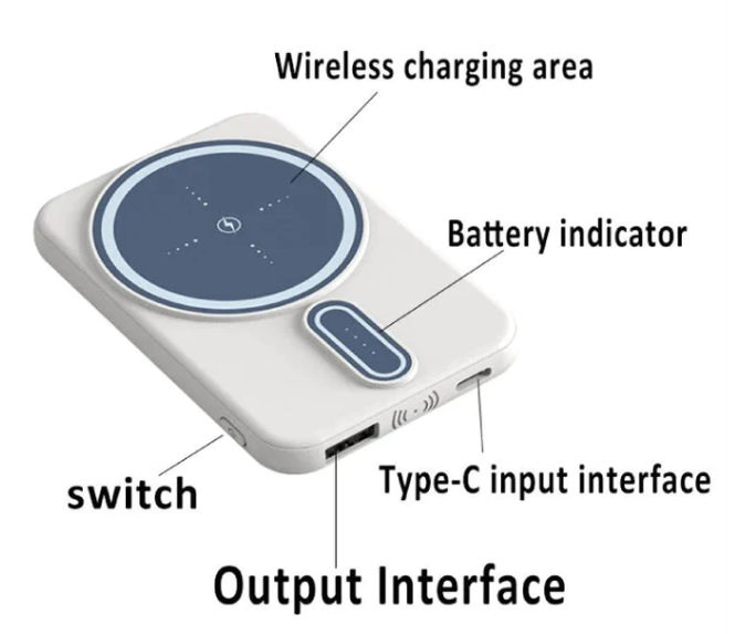 MyWireless Magnetic Mini Power Bank 5000mAh